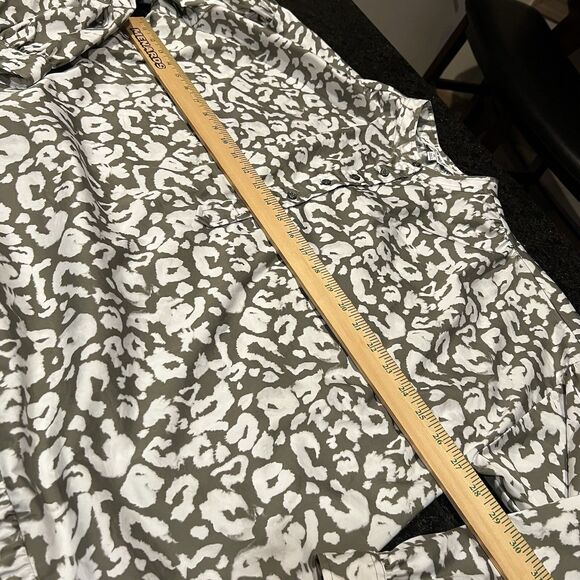 Elizabeth and James Olive Leopard Poplin Dress XL - Picture 15 of 15